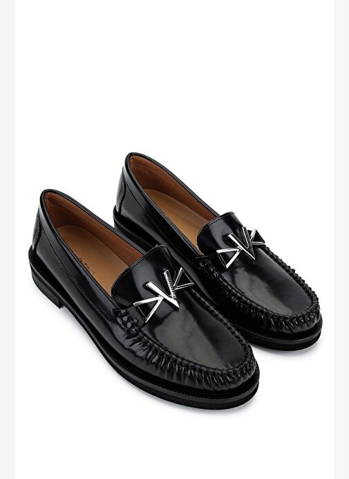 Mario Valentino Kadın Hakiki Deri Siyah Loafer Ayakkabı - Görsel 3