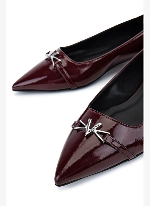 Mario Valentino Kadın Hakiki Deri Bordo Babet Ayakkabı - Görsel 5