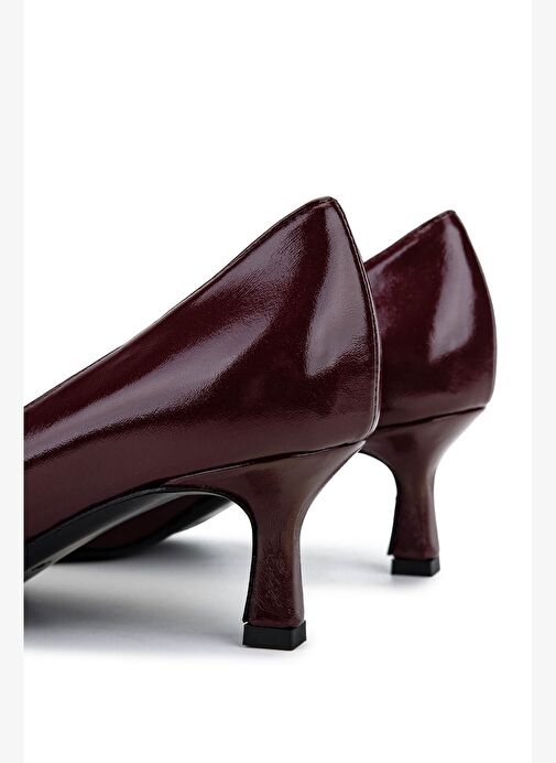 Mario Valentino Kadın Hakiki Deri Bordo Topuklu Ayakkabı - Görsel 7