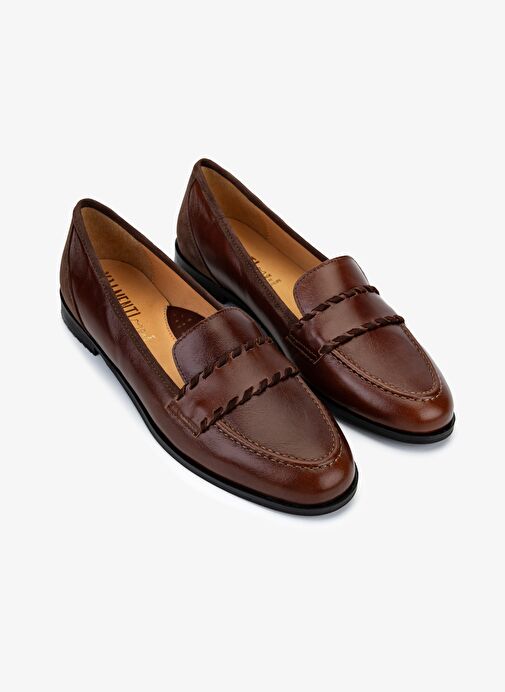 Valmenti Kadın Kiremit Hakiki Deri Loafer Ayakkabı - Görsel 3