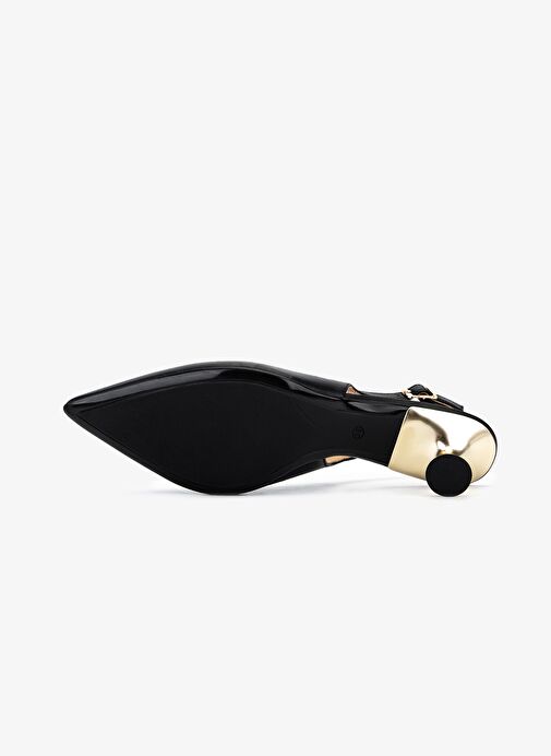 Valmenti Kadın Hakiki Deri Siyah Slingback Ayakkabı - Görsel 7