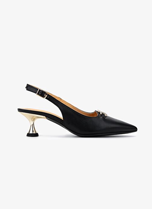 Valmenti Kadın Hakiki Deri Siyah Slingback Ayakkabı - Görsel 2