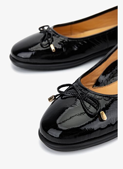 Valmenti Kadın Hakiki Deri Siyah Rugan Casual Ayakkabı - Görsel 4