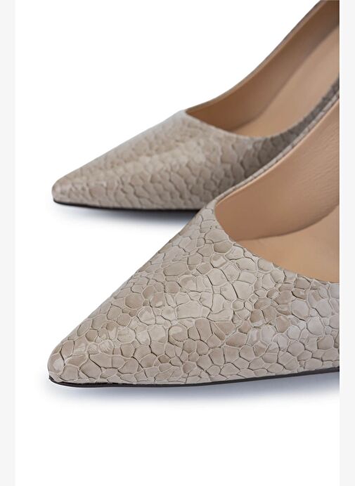 Tamer Tanca Kadın Suni Deri Nude Topuklu Ayakkabı - Görsel 4