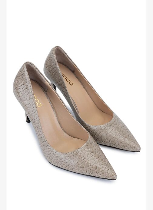 Tamer Tanca Kadın Suni Deri Nude Topuklu Ayakkabı - Görsel 3