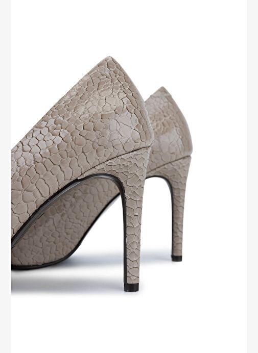 Tamer Tanca Kadın Suni Deri Nude Topuklu Ayakkabı - Görsel 5