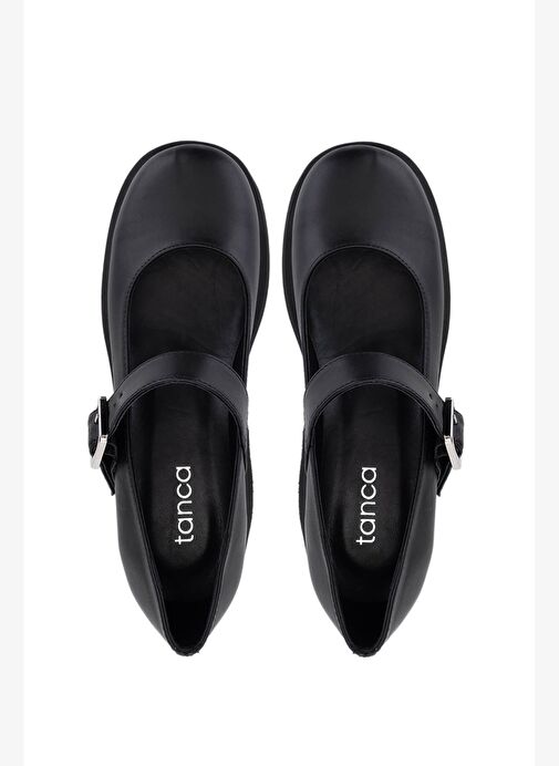 Tamer Tanca Kadın Hakiki Deri Siyah Topuklu Ayakkabı - Görsel 6