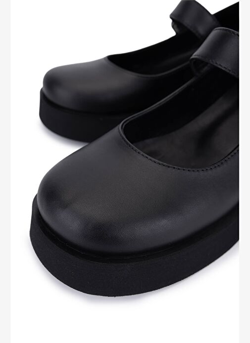 Tamer Tanca Kadın Hakiki Deri Siyah Topuklu Ayakkabı - Görsel 4