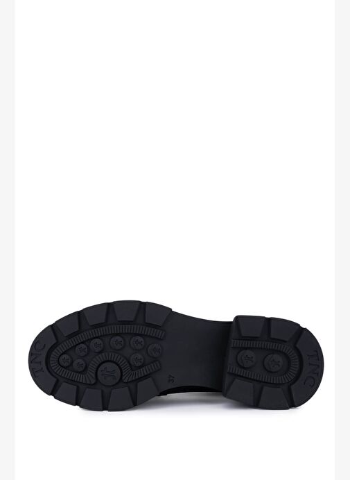 Tamer Tanca Kadın Hakiki Deri Siyah Jumbo Loafer Ayakkabı - Görsel 5