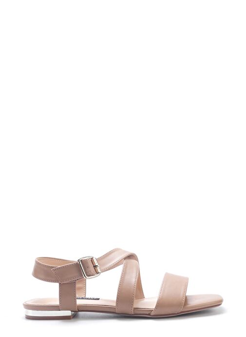 ETRINA 5FX Krem Kadın Düz Sandalet - Görsel 2