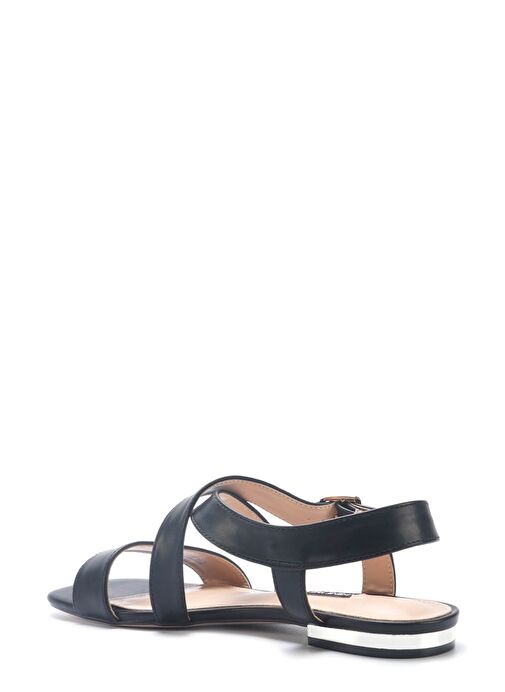 ETRINA 5FX Siyah Kadın Düz Sandalet - Görsel 4