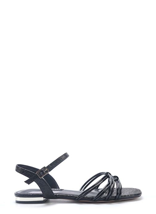 MABERA 5FX Siyah Kadın Düz Sandalet - Görsel 2