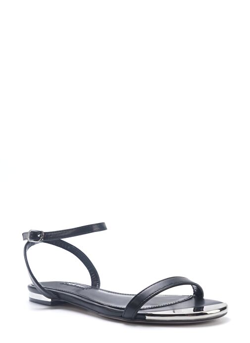 MAOLAINE 5FX Siyah Kadın Düz Sandalet - Görsel 3