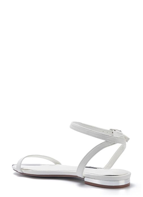 MAOLAINE 5FX Beyaz Kadın Düz Sandalet - Görsel 4