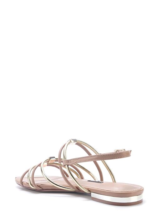 MARCELA 5FX Krem Kadın Düz Sandalet - Görsel 4