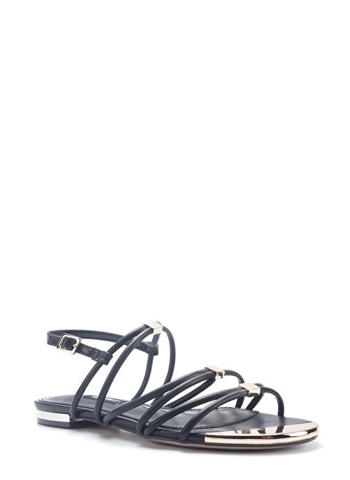 MARCELA 5FX Siyah Kadın Düz Sandalet - Görsel 3