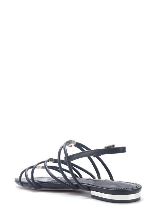 MARCELA 5FX Siyah Kadın Düz Sandalet - Görsel 4
