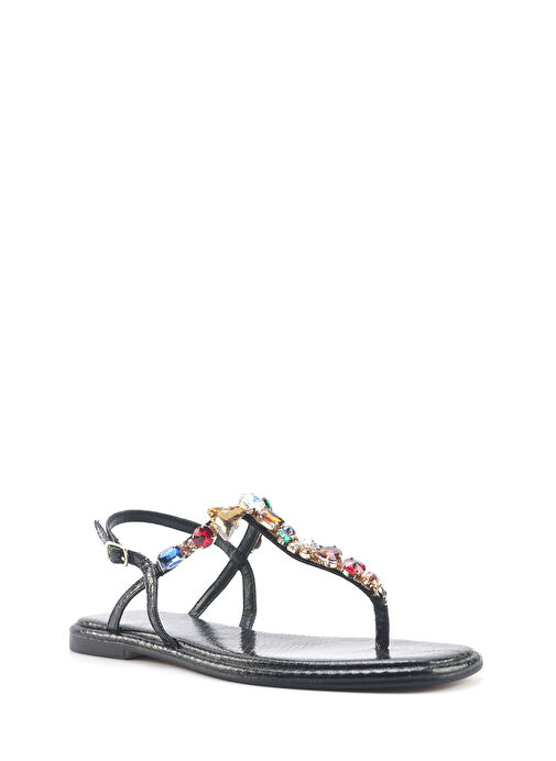 ORANE 5FX Siyah Kadın Düz Sandalet - Görsel 3