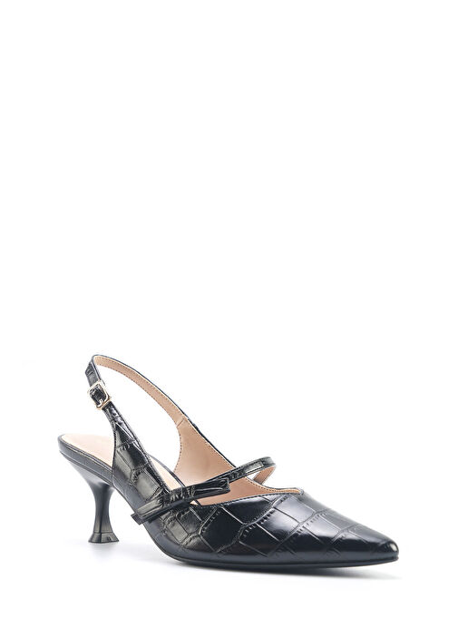 LUBAN 5FX Siyah Kadın Topuklu Ayakkabı - Görsel 2