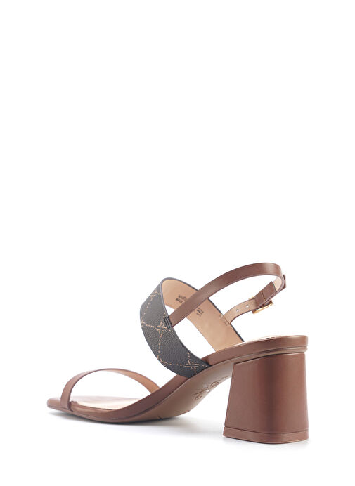 NACEDIA 5FX Kahverengi Kadın Topuklu Sandalet - Görsel 4
