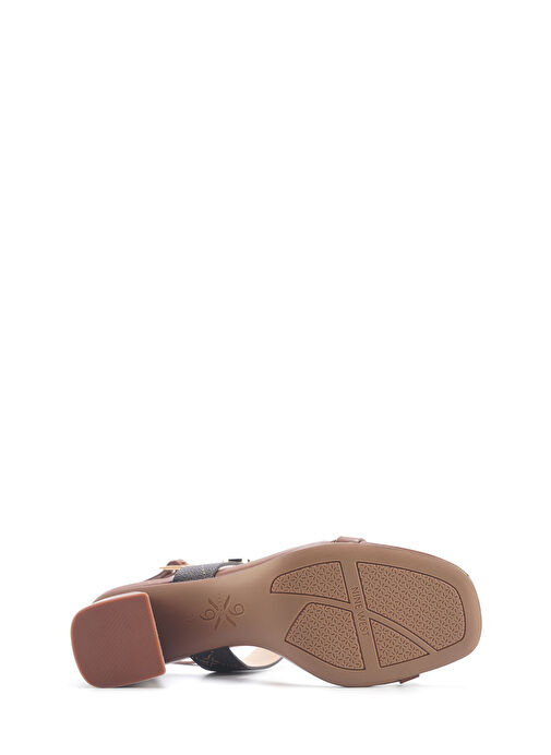 NACEDIA 5FX Kahverengi Kadın Topuklu Sandalet - Görsel 5