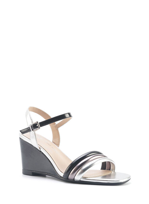 JORGE 5FX Gri Kadın Dolgu Topuk Sandalet - Görsel 3