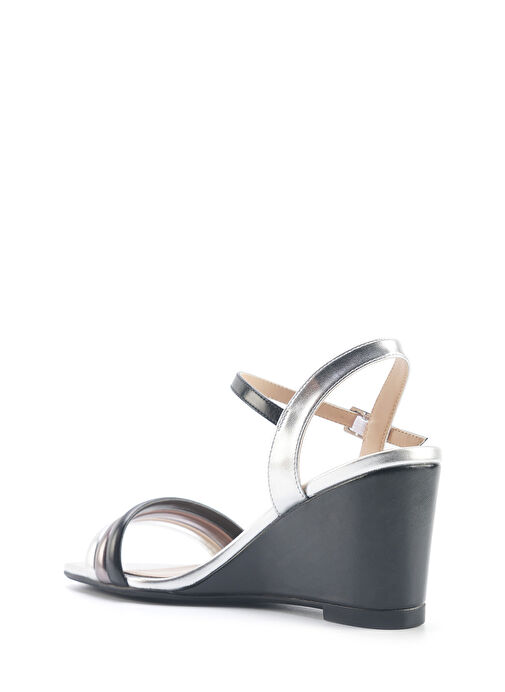 JORGE 5FX Gri Kadın Dolgu Topuk Sandalet - Görsel 4