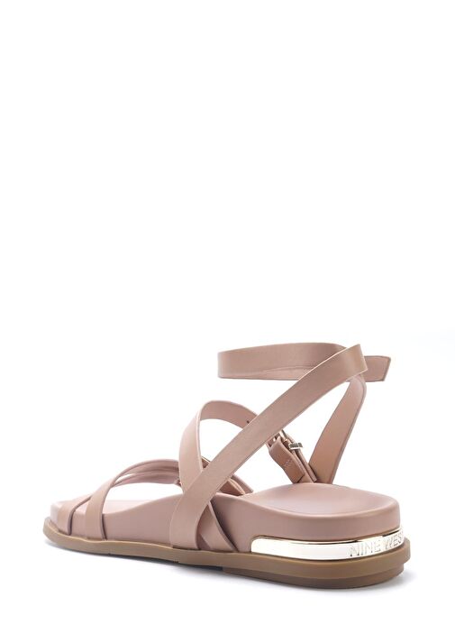 HERANES 5FX Krem Kadın Düz Sandalet - Görsel 4