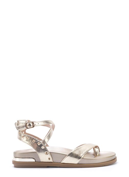 HERLAN 5FX Altın Kadın Düz Sandalet - Görsel 2