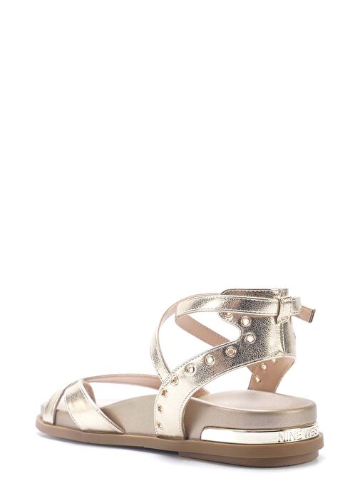 HERLAN 5FX Altın Kadın Düz Sandalet - Görsel 4