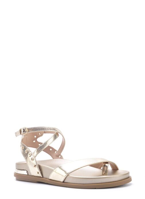 HERLAN 5FX Altın Kadın Düz Sandalet - Görsel 3