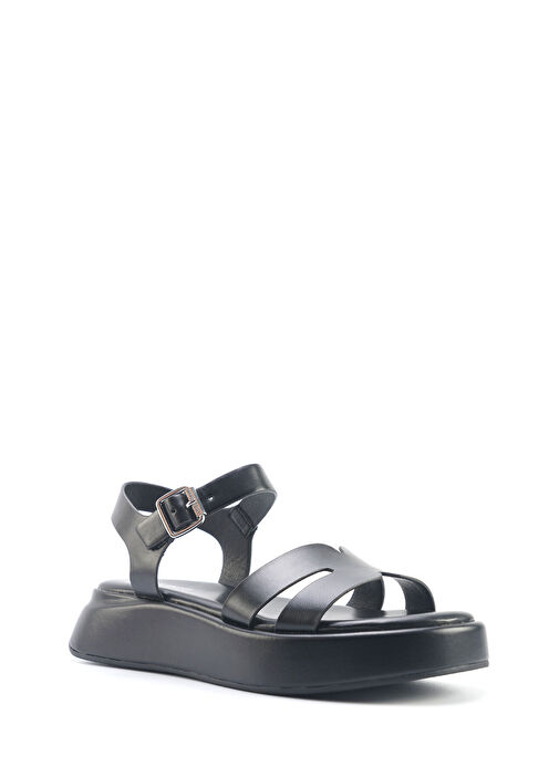 VELART 5FX Siyah Kadın Kalın Taban Sandalet - Görsel 3