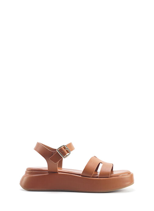 VELART 5FX Taba Kadın Kalın Taban Sandalet - Görsel 2