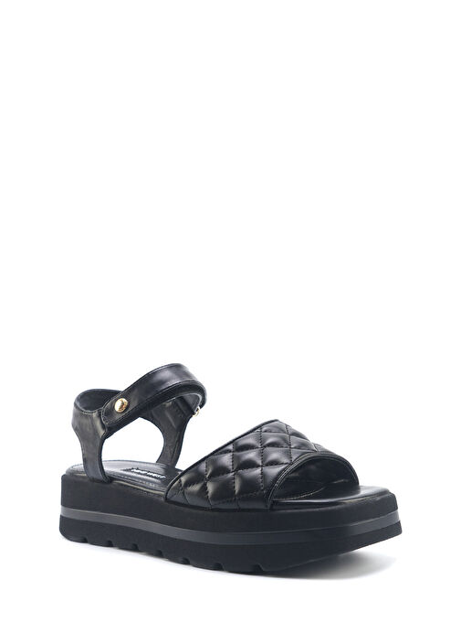 ORKESSA 5FX Siyah Kadın Düz Sandalet - Görsel 3