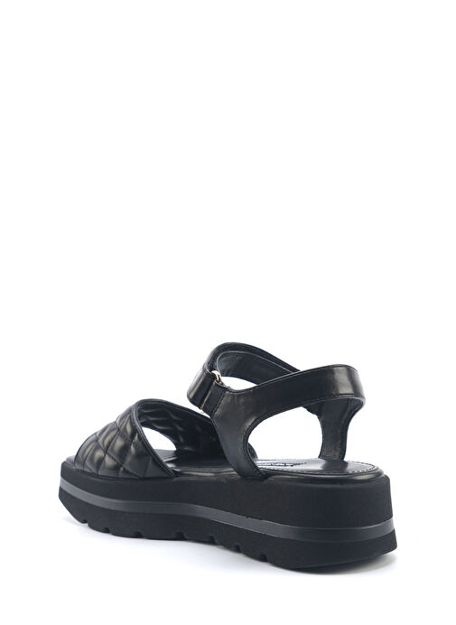 ORKESSA 5FX Siyah Kadın Düz Sandalet - Görsel 4
