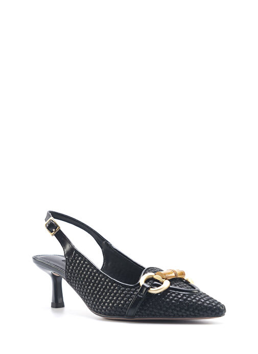 TUNKA 5FX Siyah Kadın Topuklu Ayakkabı - Görsel 3