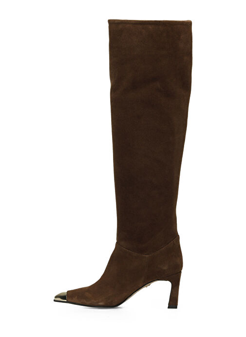 HARRI 4PR Taba Kadın Topuklu Çizme - Görsel 4