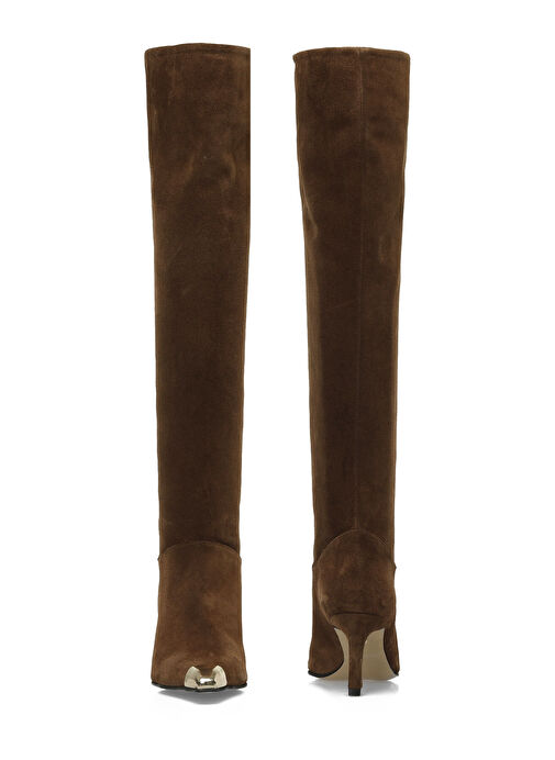 HARRI 4PR Taba Kadın Topuklu Çizme - Görsel 5