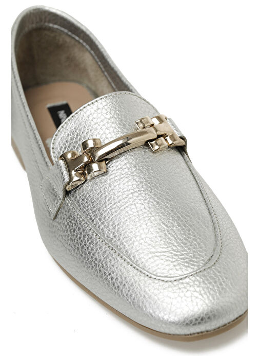 OMERRO 5FX Gümüş Kadın Loafer - Görsel 8