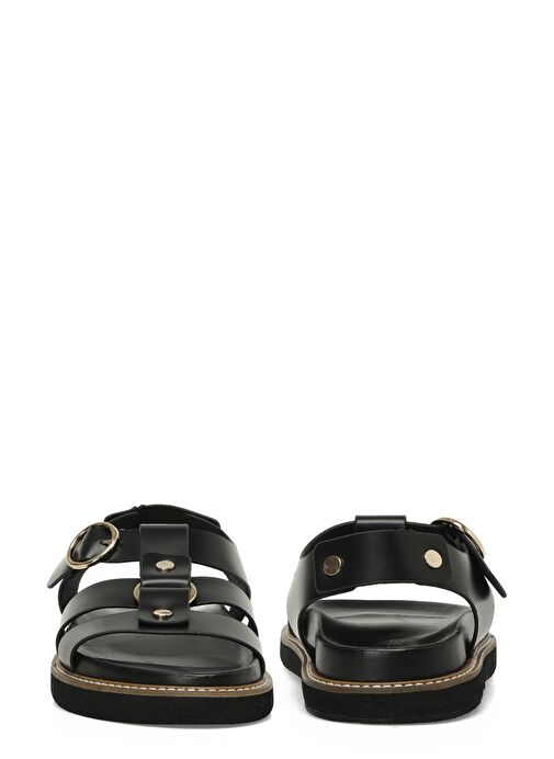 HERMON 5FX Siyah Kadın Kalın Taban Sandalet - Görsel 6