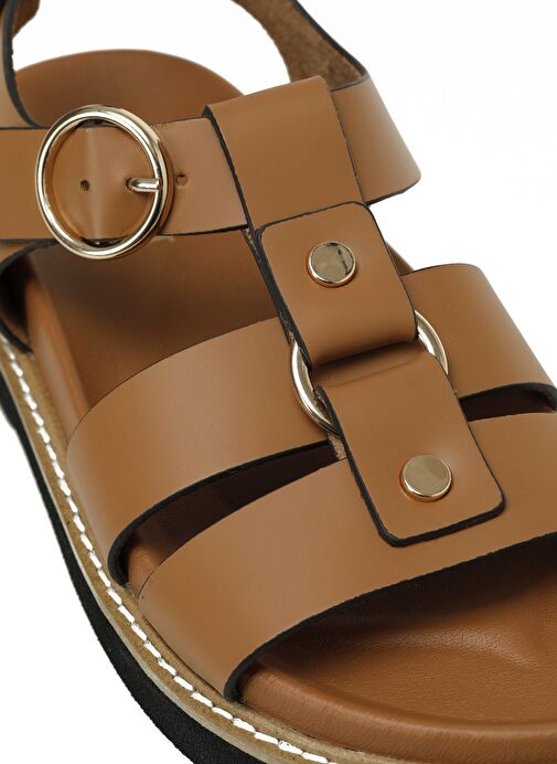 HERMON 5FX Taba Kadın Kalın Taban Sandalet - Görsel 8