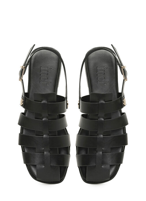 INCI ASHA 5FX Siyah Kadın Düz Sandalet - Görsel 5