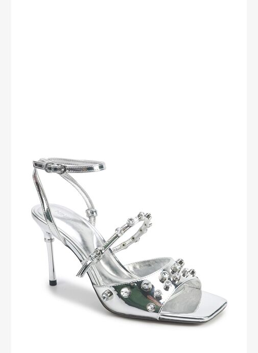 IRENE2 5PR Gümüş Kadın Topuklu Sandalet - Görsel 3