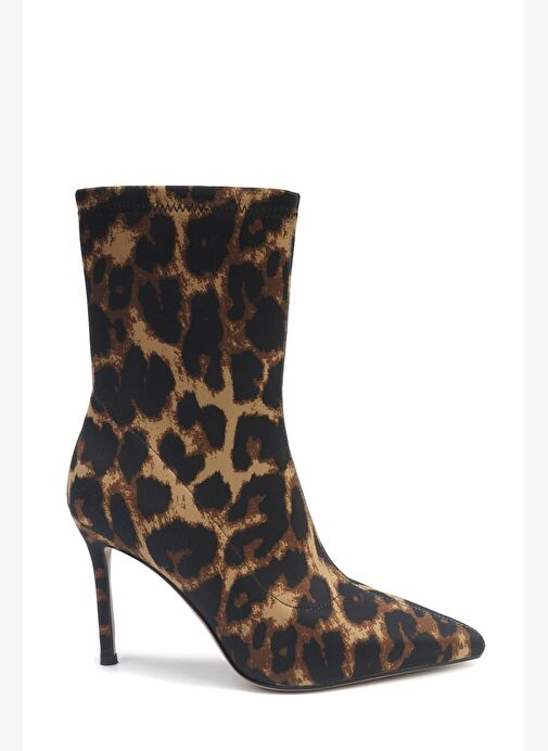 JUSTICE 5PR Leopar Kadın Topuklu Bot - Görsel 2