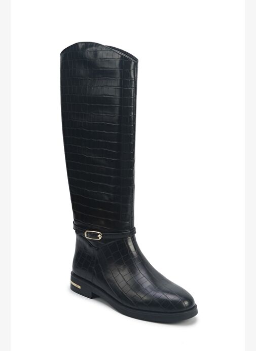 NUCIA2 5PR Siyah Kadın Düz Çizme - Görsel 3