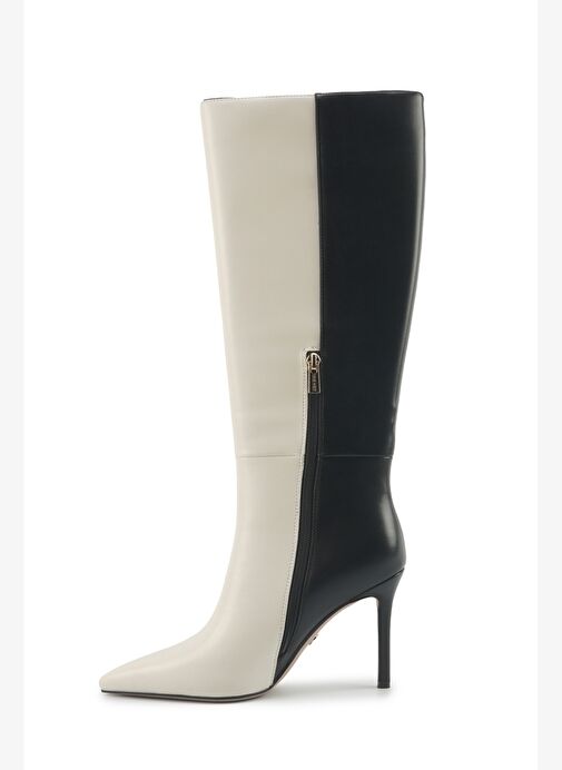 JUSTIN 5PR KIRIK BEYAZ Kadın Topuklu Çizme - Görsel 4