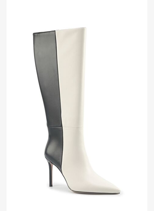 JUSTIN 5PR KIRIK BEYAZ Kadın Topuklu Çizme - Görsel 3