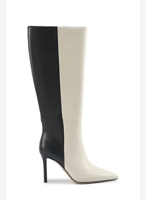 JUSTIN 5PR KIRIK BEYAZ Kadın Topuklu Çizme - Görsel 2