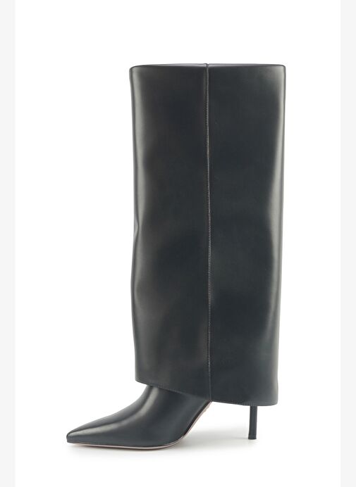 JUSTYOU 5PR Siyah Kadın Topuklu Çizme - Görsel 4