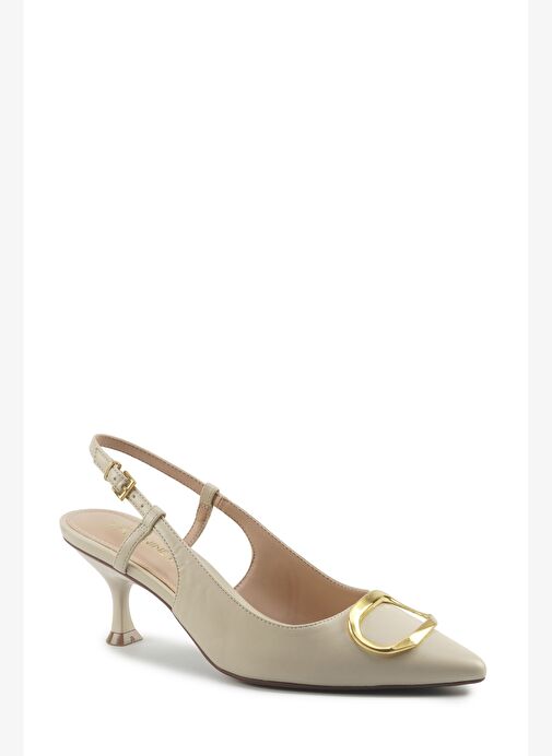 ALTASI 5PR KIRIK BEYAZ Kadın Topuklu Ayakkabı - Görsel 3